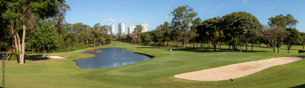 Golf panorâmica de campos de golfe