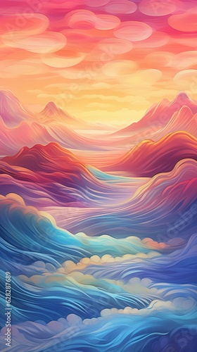 High-Definition Pastel Gradient Wallpaper: An Aesthetic and Calming Background for Apple Devices and Mobile Phones in 32K Resolution. Generative Ai