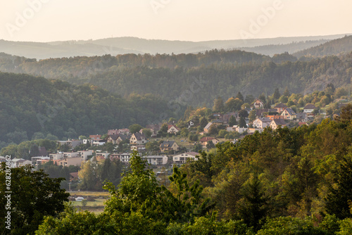 Aerial view of Sazava town, Czech Republic