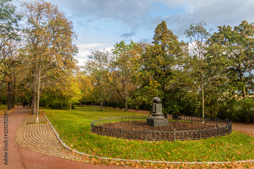 Statue of pebble in Letna park, Prague, Czech Republic
