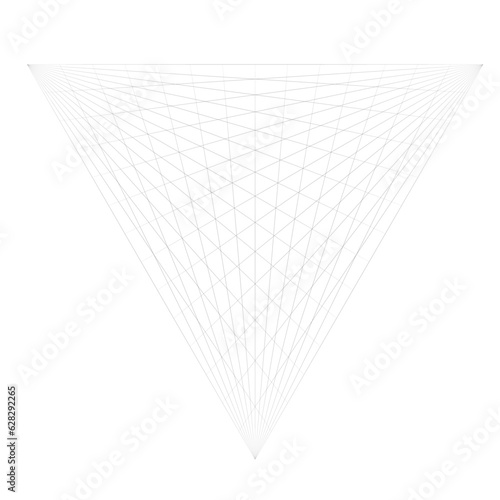 3d perspective grid template background Vector illustration. Model projection Line ruler guide four, five point perspective. Multiple viewpoint dimension for drawing. Isometric stock image worksheet