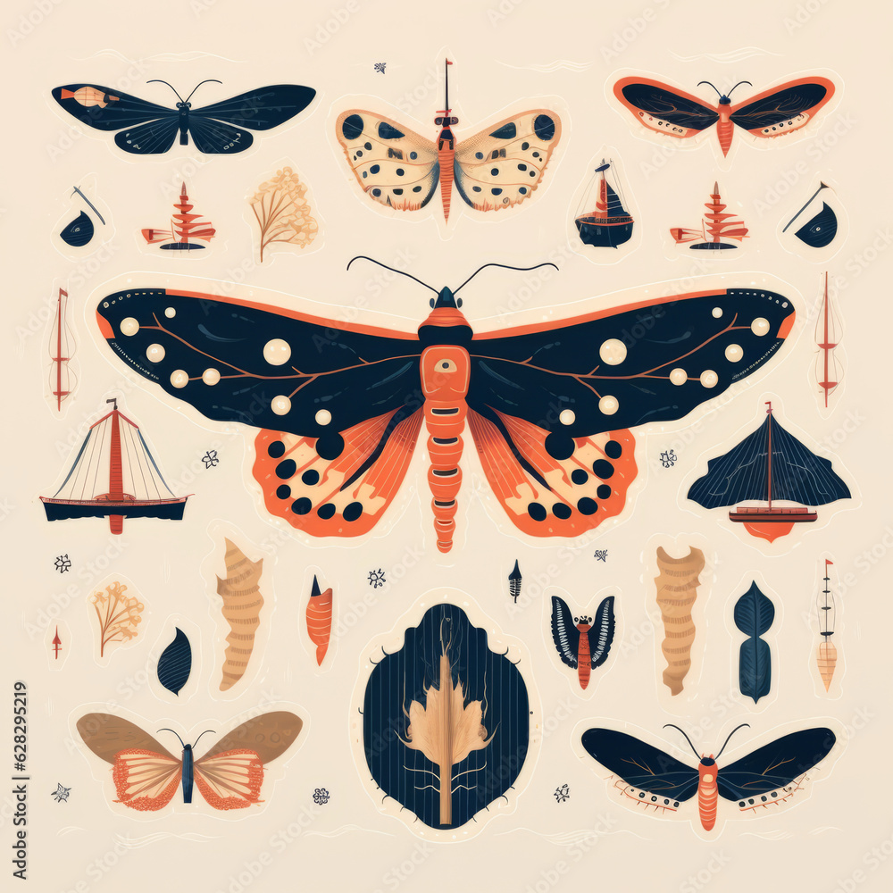 Fototapeta premium Abstract Illustration Flying and Sailing