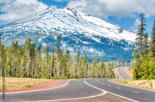 Road leading to Mount Bachelor in the Cascade Range of central Oregon photo