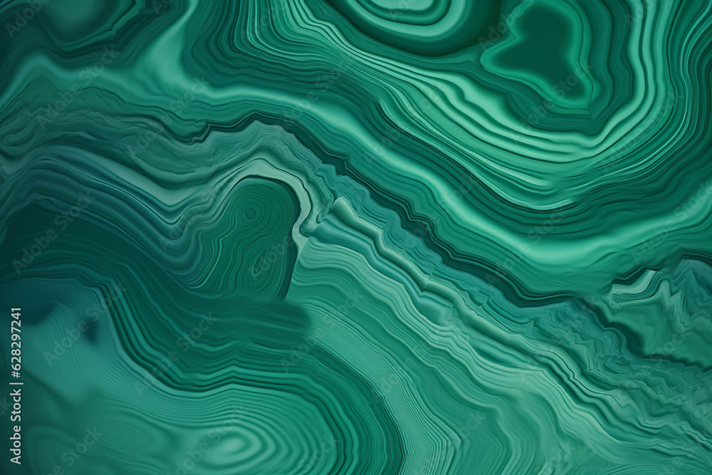 Malachite abstract beautiful green natural mineral background. Generative AI