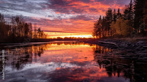 serene river scene at sunset © Xavier
