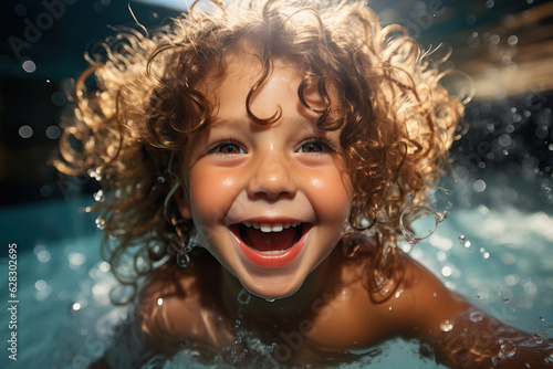 A young girl enjoying a swim in the water