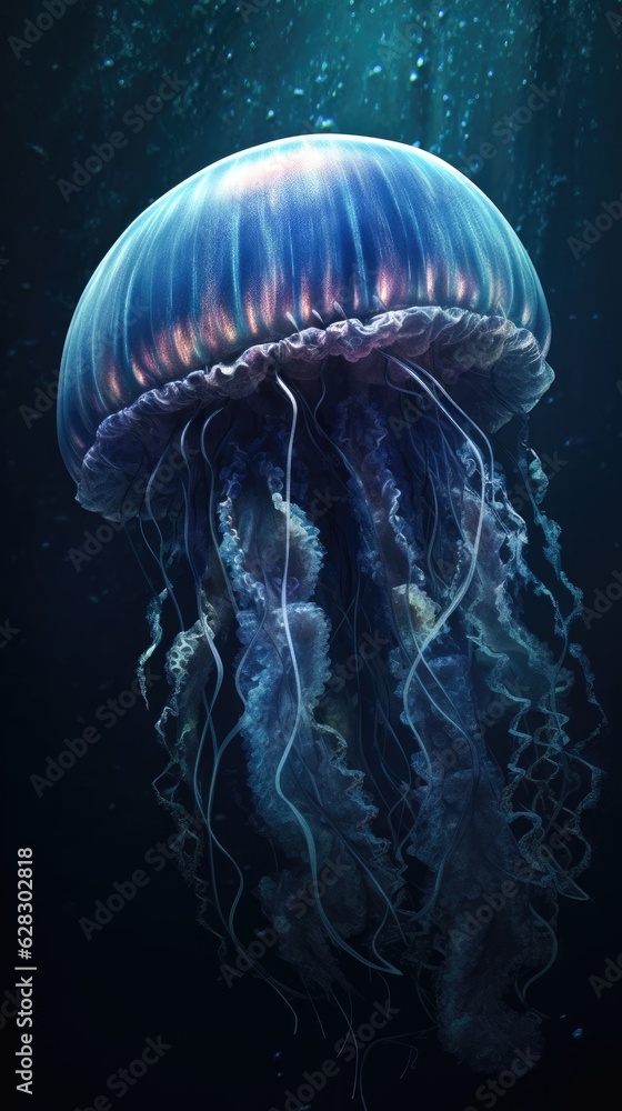 deep sea colorful giant jellyfish deep sea colorful giant jellyfish