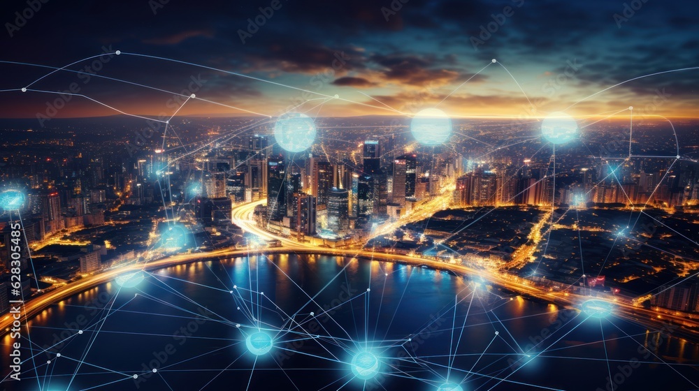 Naklejka premium Edge Computing, explore the benefits and challenges of edge computing in enhancing real - time data processing and reducing latency