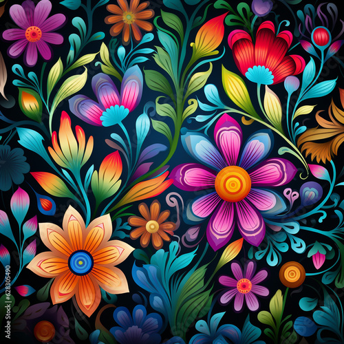 a pattern resembling mexican embroidery