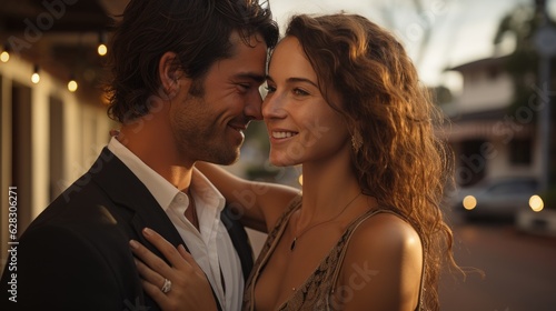 A pair of young couple embr...
