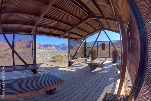 The Tipoff Rest House along the South Kaibab Trail below Skeleton Point at Grand Canyon Arizona. photo