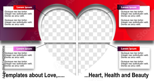 illustration of a heart - Heart shaped love symbol illustration applied in info graphic shape. It can also be for beauty and health.