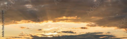 Panorama sunset sky for background or sunrise sky and cloud at morning.