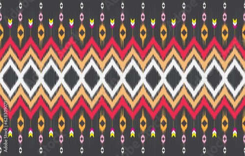 Geometric vector background with sacral tribal ethnic elements. Traditional triangles gypsy geometric forms sprites tribal themes apparel fabric tapestry print