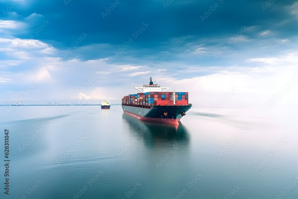 international container cargo ship in the ocean freight transportation shipping nautical vessel international container cargo ship in the ocean freight transportation shipping nautical vessel
