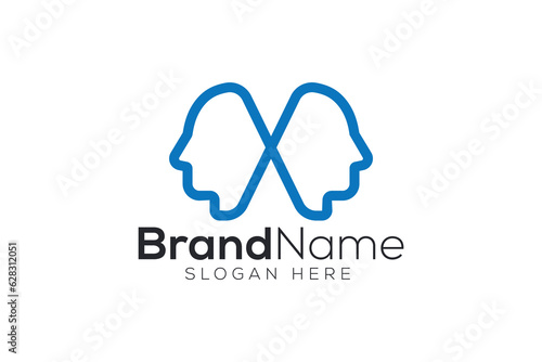Trendy and Professional infinity man head logo design vector template