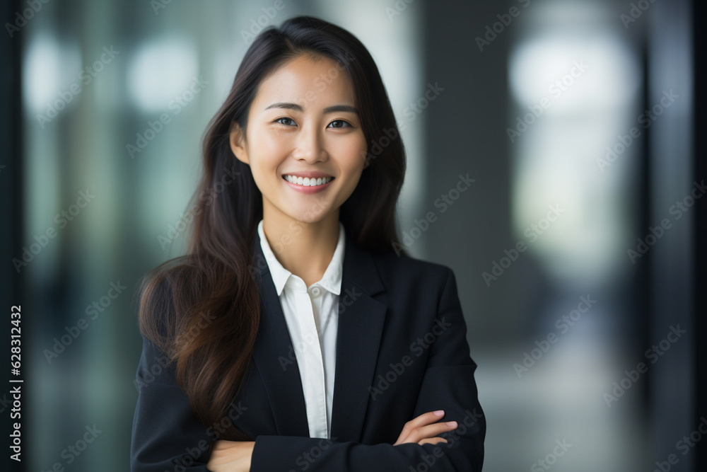 young elegant asian business woman. director of a large company. smiling. pretty. job success concept. AI generated image young elegant asian business woman. director of a large company. smiling. pretty. job success concept. AI generated image