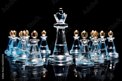 crystal glass chess pieces set generated ai