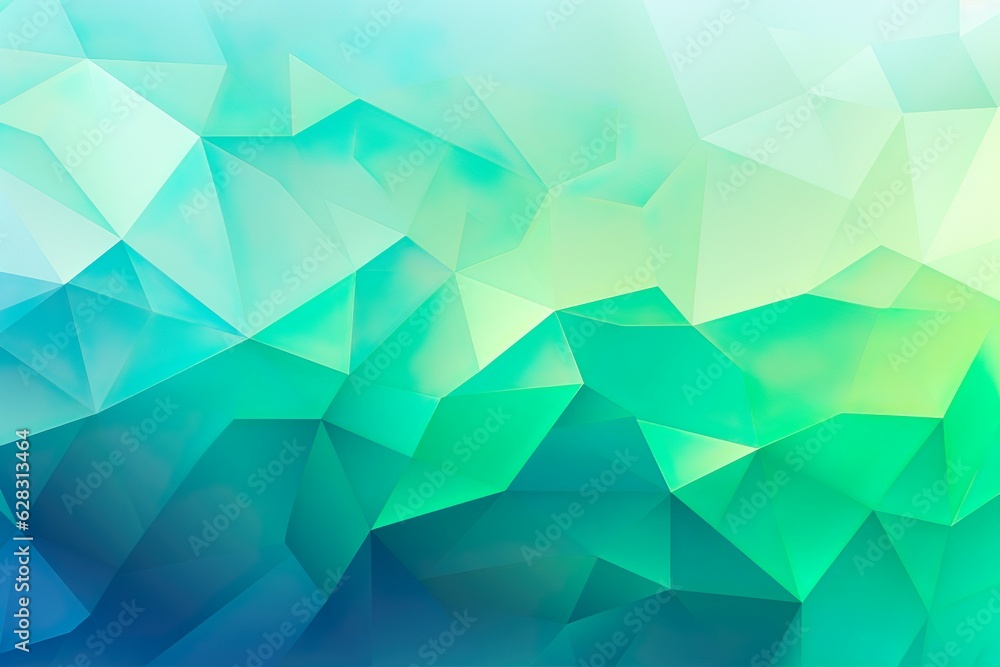 Bright low poly background, blue green gradient | Generative AI Bright low poly background, blue green gradient | Generative AI