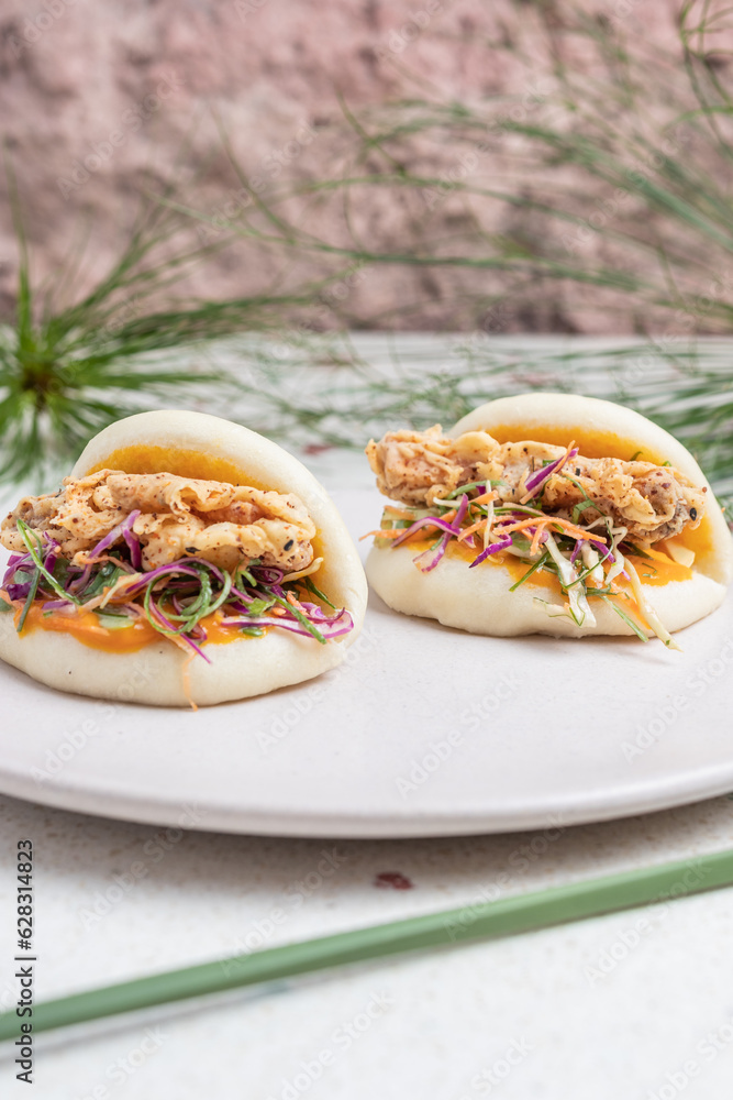 Bao al vapor vegano, vegetariano Bao al vapor vegano, vegetariano
