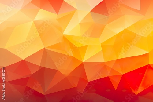 Bright low poly background, yellow red gradient | Generative AI