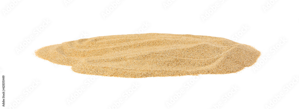 Beautiful dry beach sand isolated on white Beautiful dry beach sand isolated on white