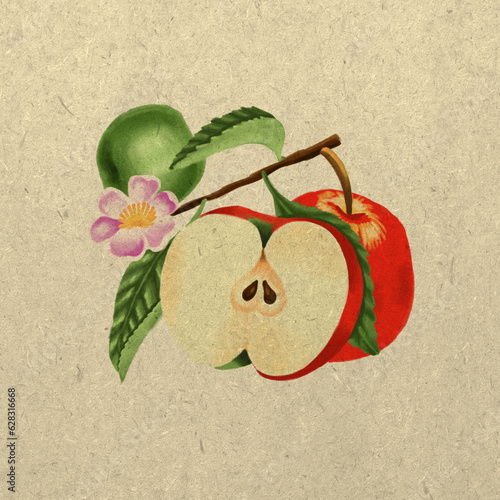 Apple illustration with background
