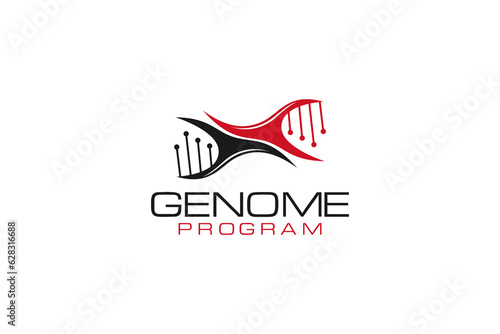 Genome science biology logo design medical test DNA icon symbol