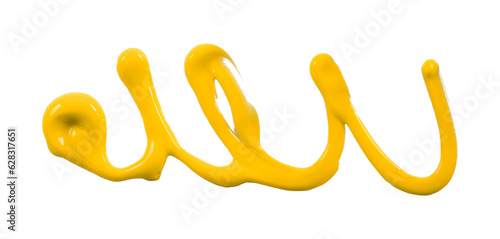 yellow watercolor drop zigzag isolated on transparent background