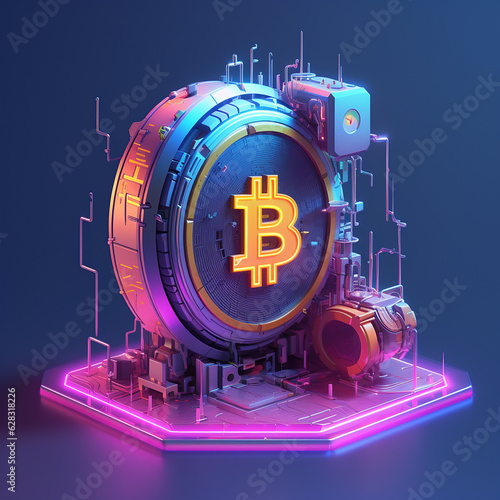 AI bitcoin blockchain illustration 