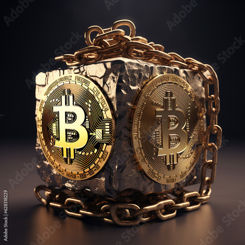AI bitcoin blockchain illustration 