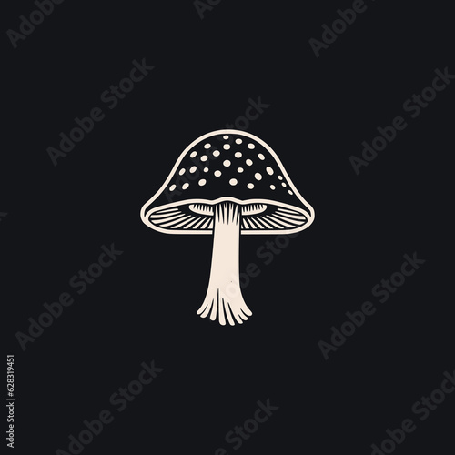 simple mushroom food plant logo vector illustration template design