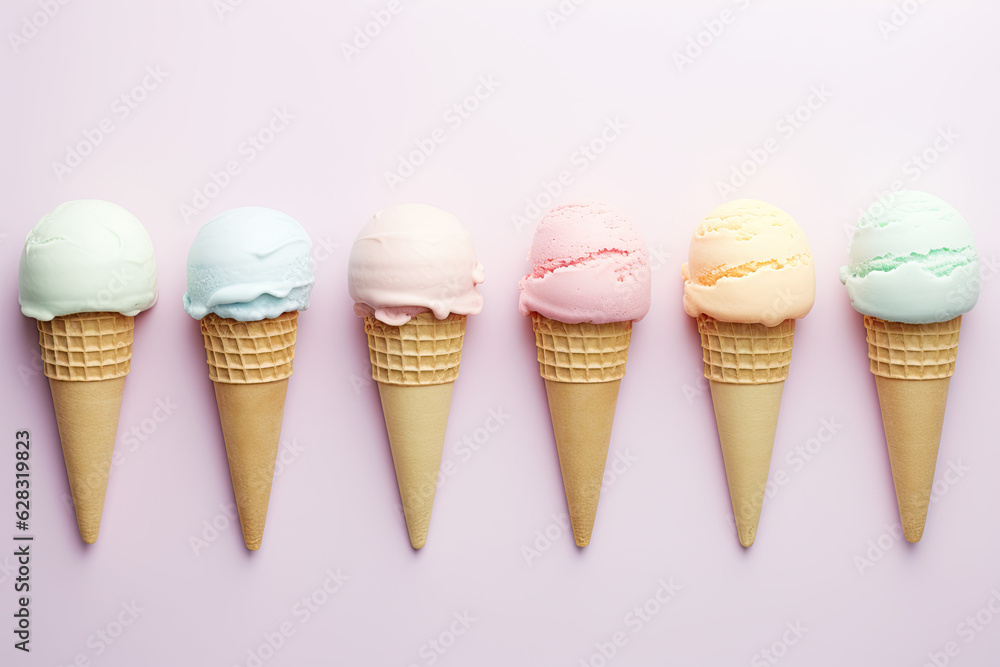 Colourful ice creams on a clean background Colourful ice creams on a clean background