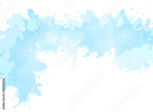 青いインクが滲む背景イラスト