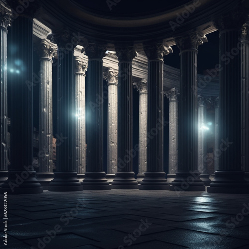 columns at night