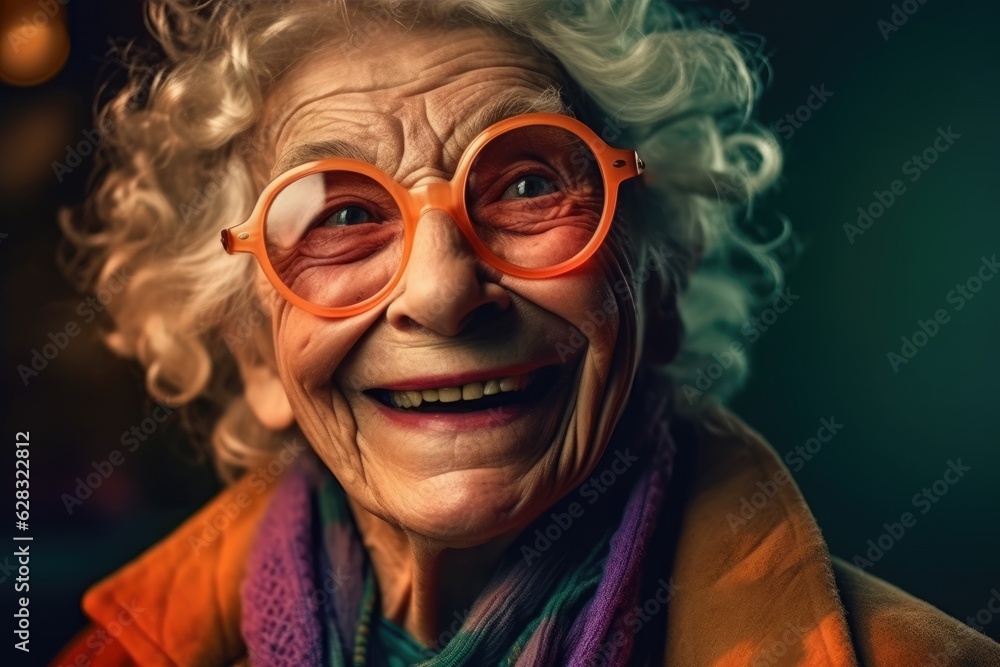 Funny old lady portrait. Generative AI Funny old lady portrait. Generative AI