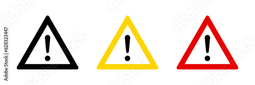 Warning, attention, caution sign set