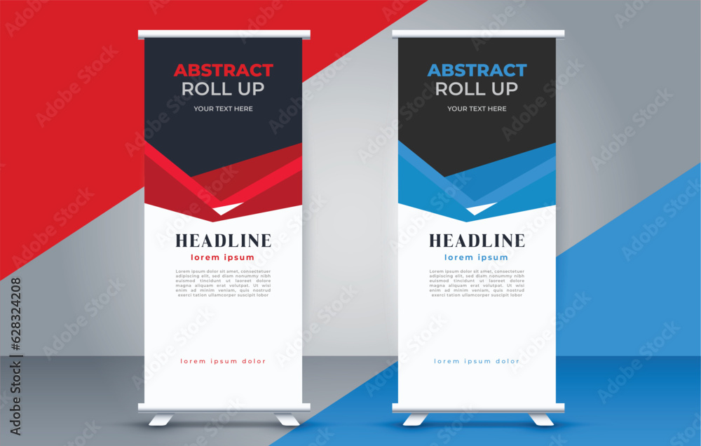 modern roll up banner template with abstract design modern roll up banner template with abstract design