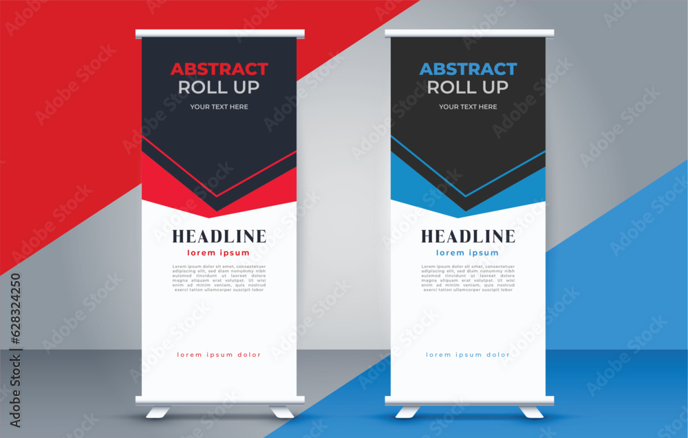 modern roll up banner template with abstract design modern roll up banner template with abstract design