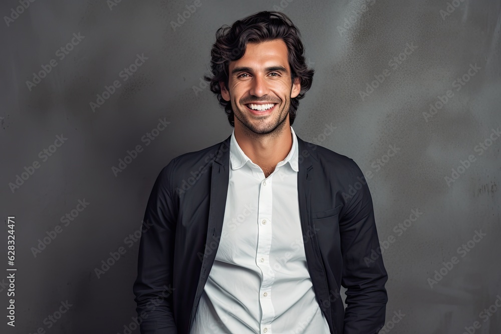 A smiling man in a white shirt and black jacket A smiling man in a white shirt and black jacket