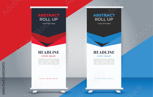  modern roll up banner template  with abstract design