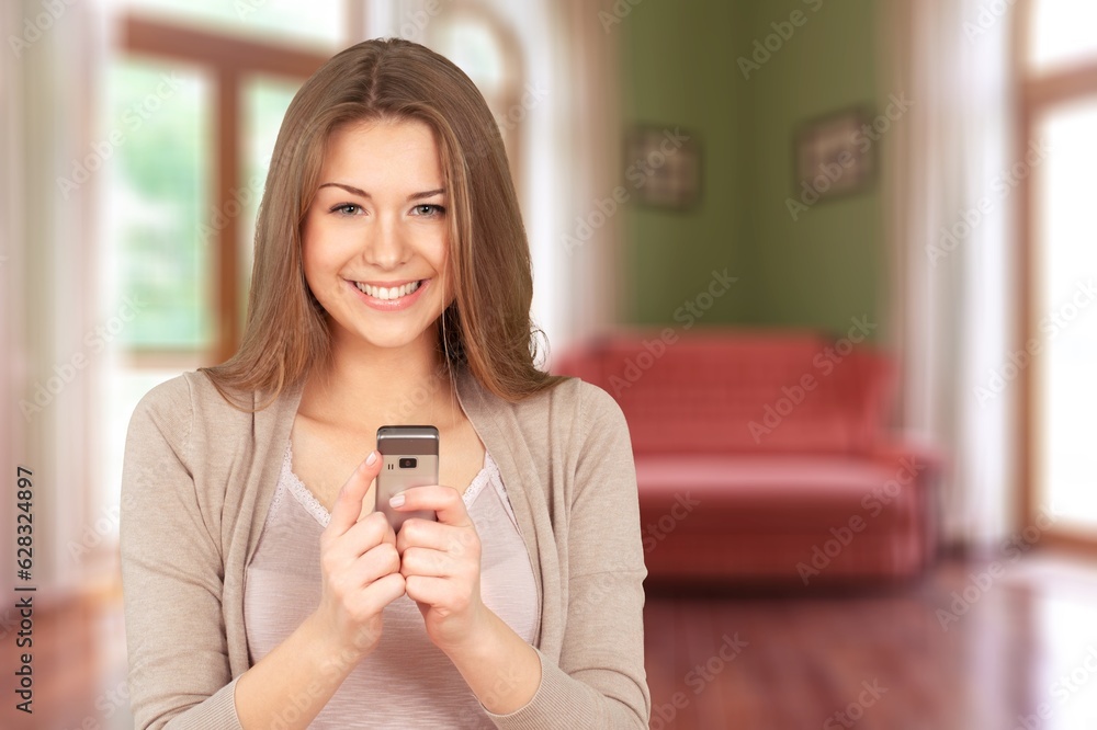 Happiness beautiful business young woman use phone Happiness beautiful business young woman use phone