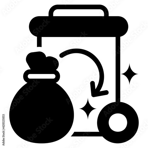  Rubbish black style icon