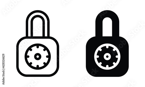 Padlock icon with outline and glyph style.
