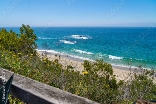 Luminous blue crashing waves of Laguna Beach