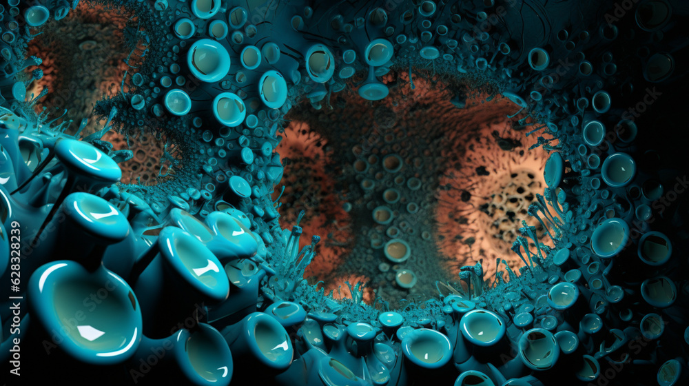 Cell Inner Photo Inner Layer of Human Cell in Light Blue Style Stock Illustration ...