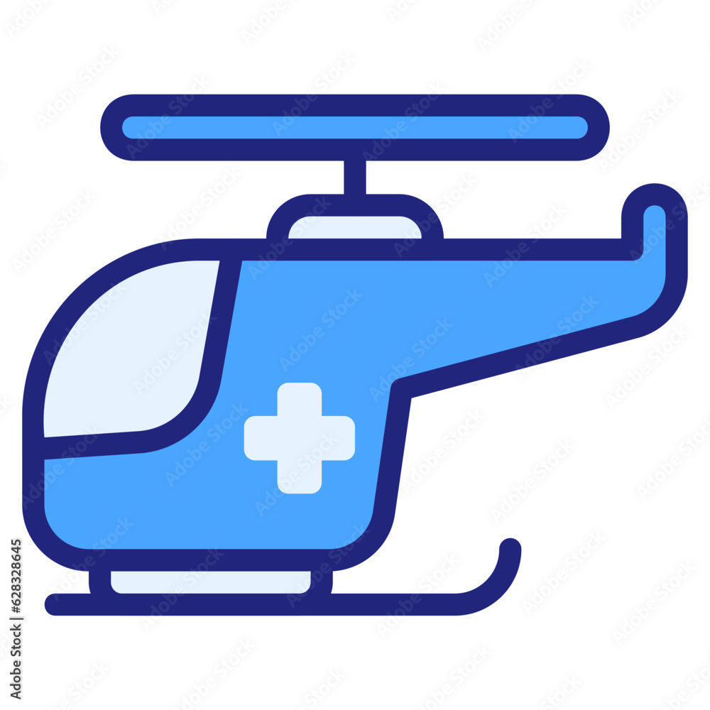 Helicopter blue style icon Helicopter blue style icon