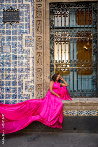 elegant black girl wearing a dress © CarlosCalixto