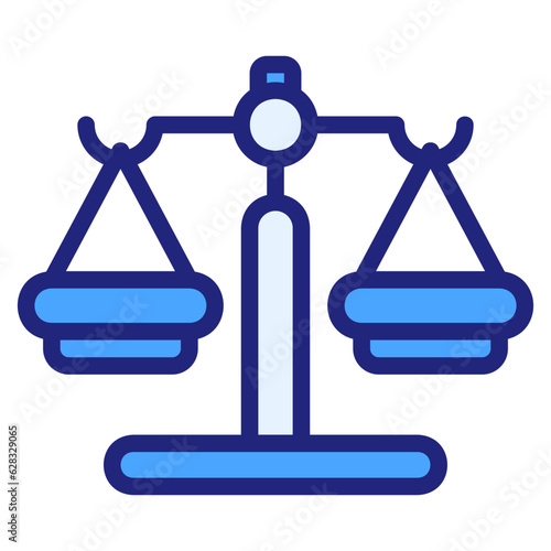  Justice scale blue style icon