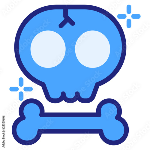  skull blue style icon